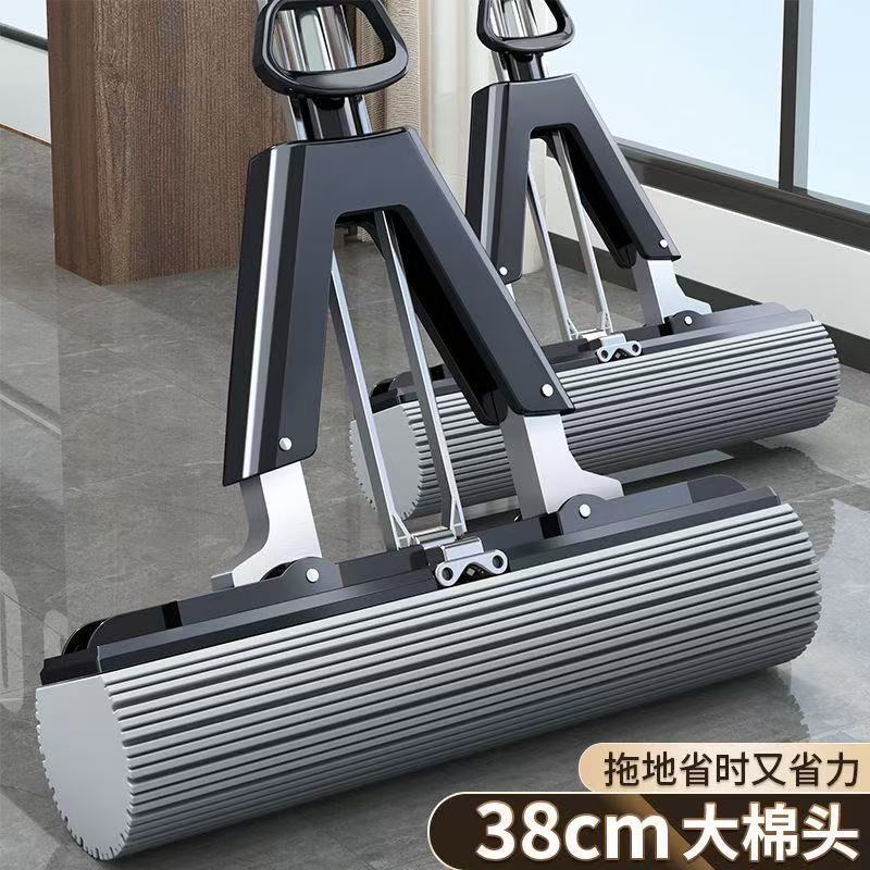 2025新款海绵吸水拖把头高效一拖两净免手洗懒人神器海绵拖把家用