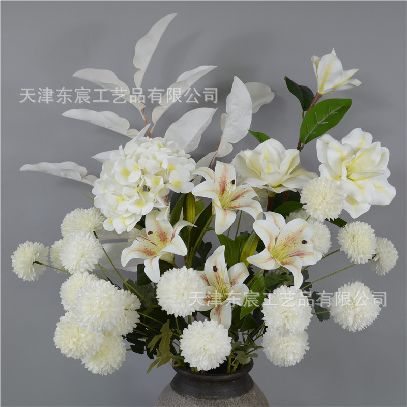 Simulated white flower materials for winter garden landscape design, white wedding hall decoration, rose and phalaenopsis Specification image
