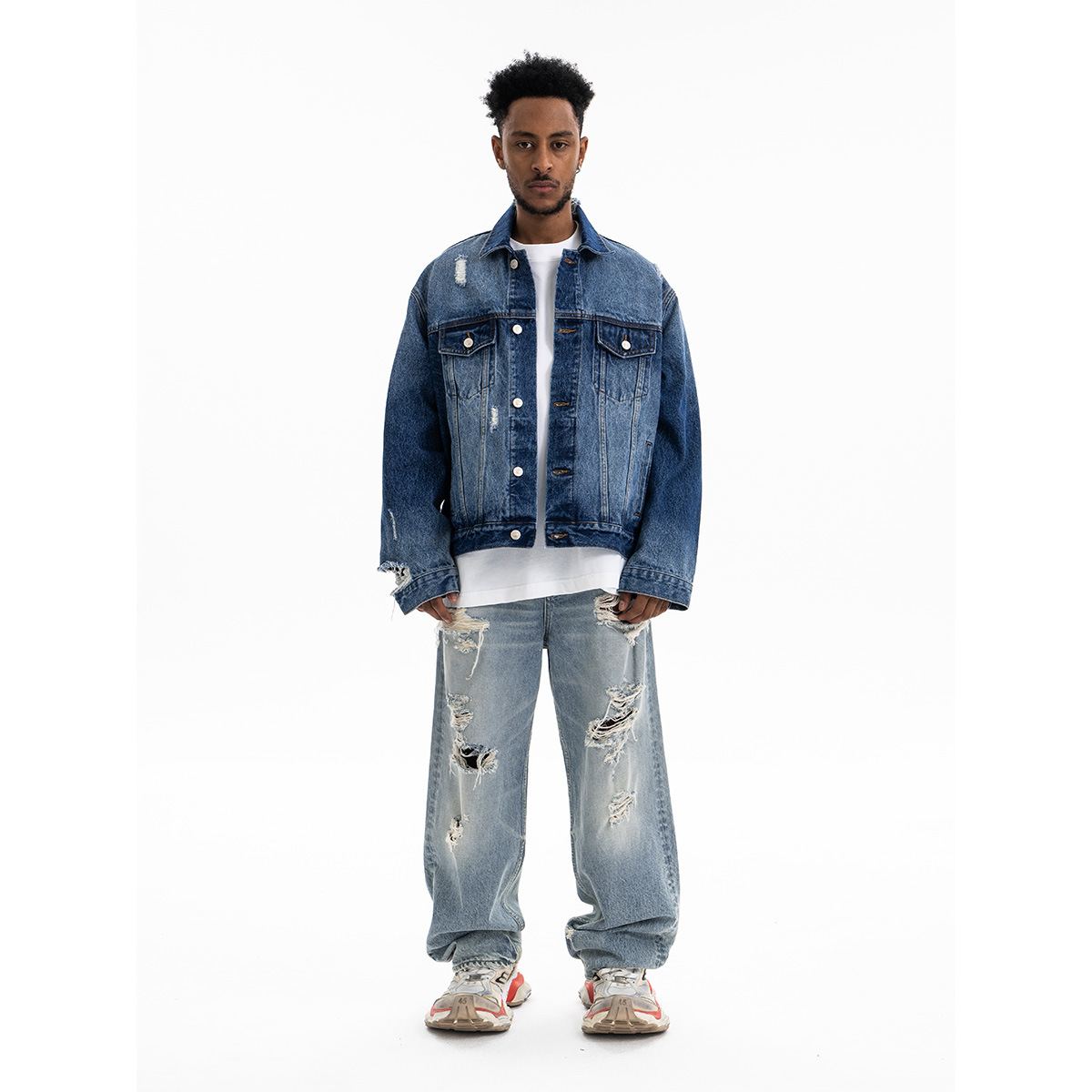 Lanhai Men's Wear - 2025 Autumn/Winter New Collection: A classic and retro Japanese washed-out denim jacket for men Specification image