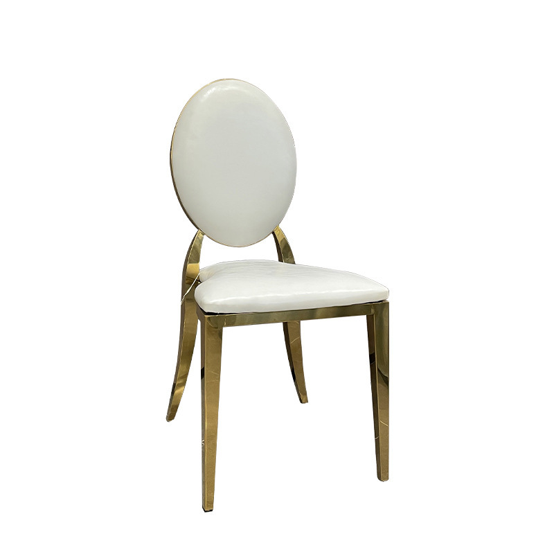 Star Factory wholesale Factory directly supplies stainless steel small round backrest chairs, leather art light luxury home wedding, banquet, restaurant dining chairs, and soft-padded chairs Application Scenario