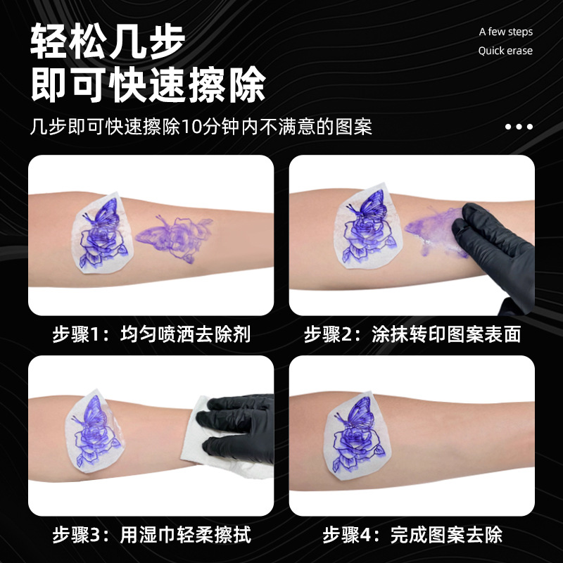 Cross-border TNK60ml Stencil Remover Template Remover spray bottle Tattoo Remover wholesale Application Scenario