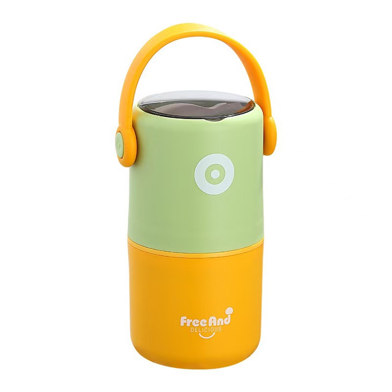 304不锈钢保温饭盒便携双层餐盒保温桶上班族学生带盖密封便当盒白底实物图