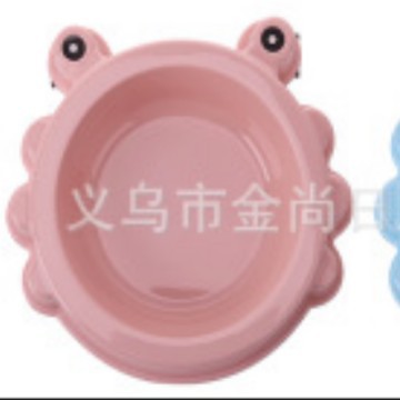 新款卡通圆形方形动物塑料单碗狗碗猫咪喝水碗宠物食盆猫碗细节图