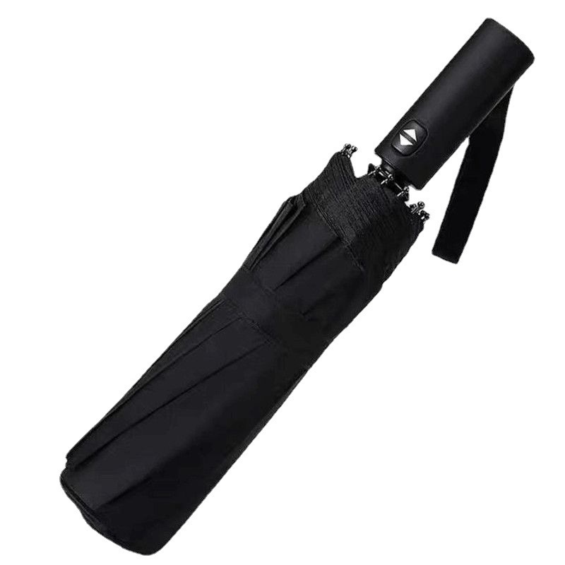 Wholesale of fully automatic umbrellas for men, reinforced, all-weather, three-fold umbrellas, women, sun protection and shade umbrellas, folding umbrellas, advertising umbrellas Item Picture