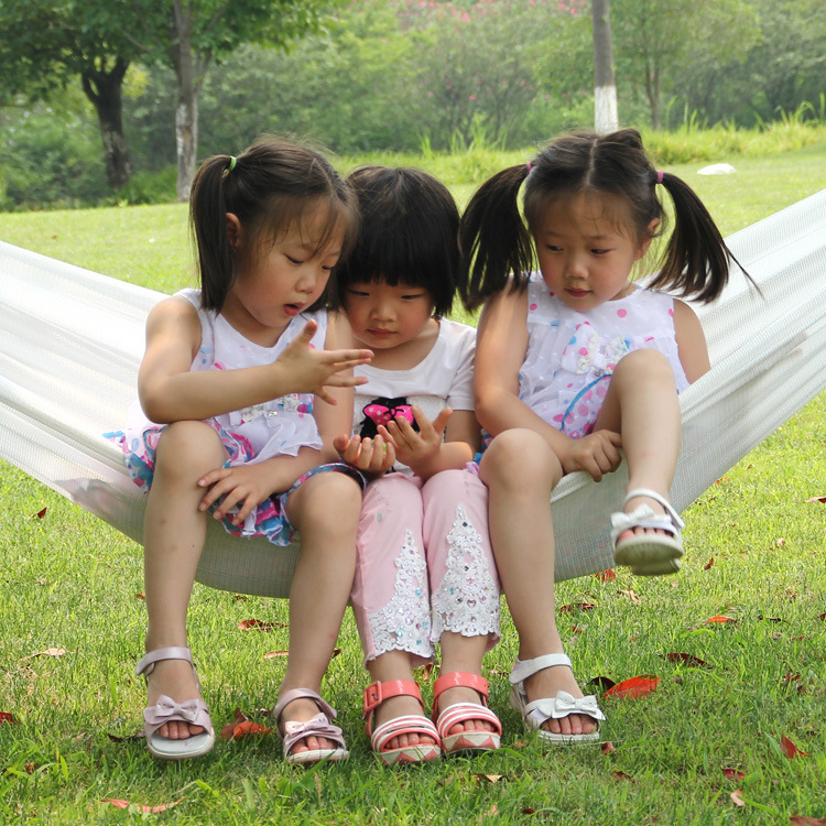 Leisure outdoor hammock, thickened cotton mesh hammock, natural white double hammock, wholesale for export, swing bed wholesale details Picture
