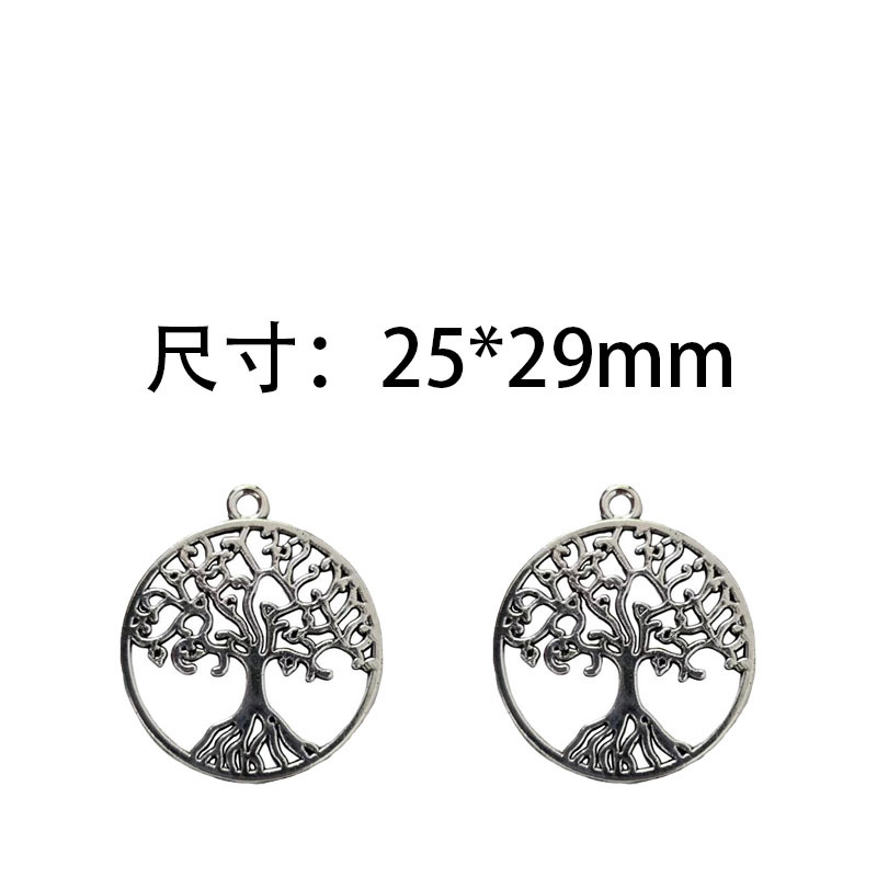 diy zinc alloy jewelry accessories, round life tree pendant, handcrafted bookmark, keychain, necklace, pendant Item Picture