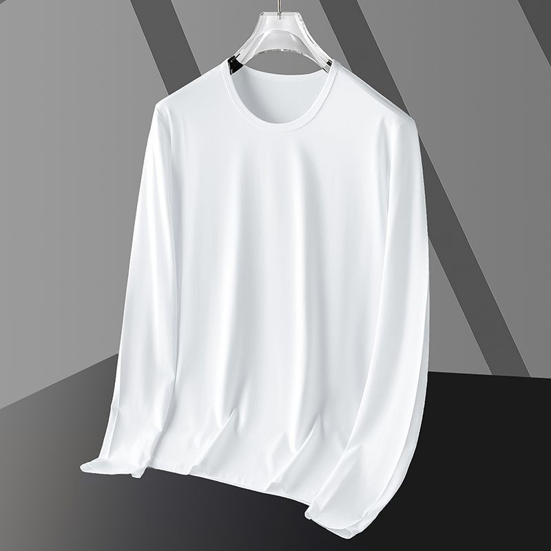 Men's long-sleeved T-shirt for autumn 2024, new round neck base layer, versatile, trendy, quick-drying, sporty and slimming top for men Specification image