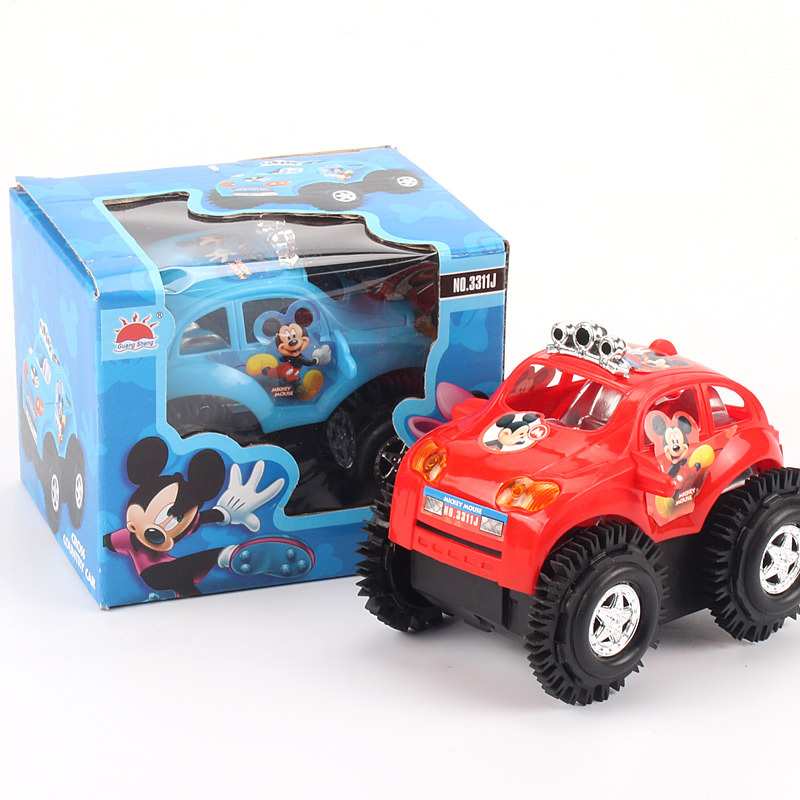 The electric toy car, the electric Mickey Mouse dump truck, will do a somersaults when encountering obstacles. It is a popular product at street stalls details Picture