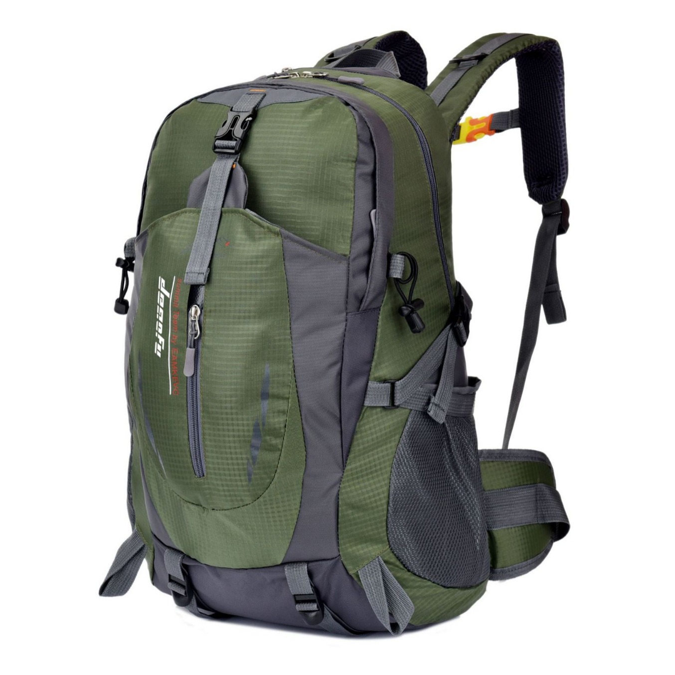 户外双肩背轻便骑行40升旅行多功能登山防泼水休闲徒步便携学生包白底实物图