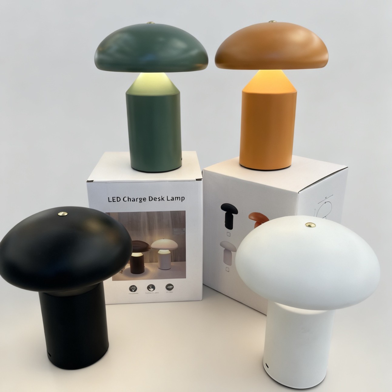 跨境充电蘑菇装饰灯具卧室床头氛围小夜灯北欧设计师情调酒吧台灯