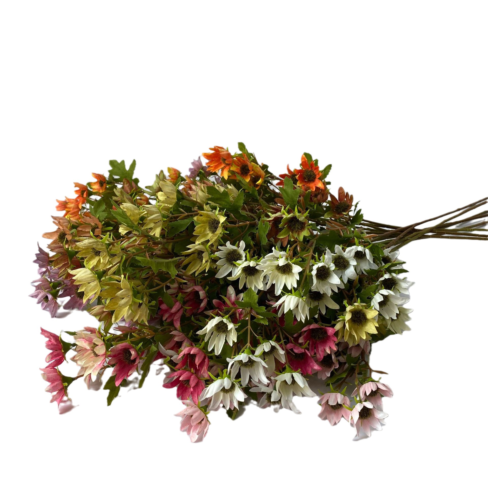 仿真花DIY发饰配件/仿真花/5朵塑膠花/假花/假花批发白底实物图