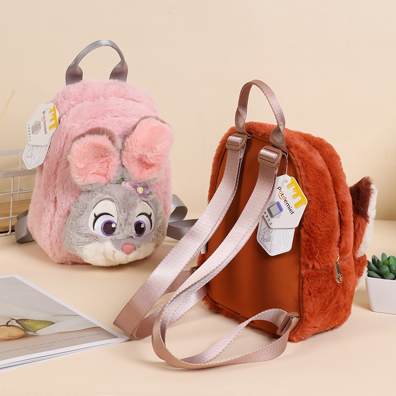 Disney-officially authorized Mickey, Mickey, Zootopia, Judy Fox and Nick plush toy backpack figurines Specification image