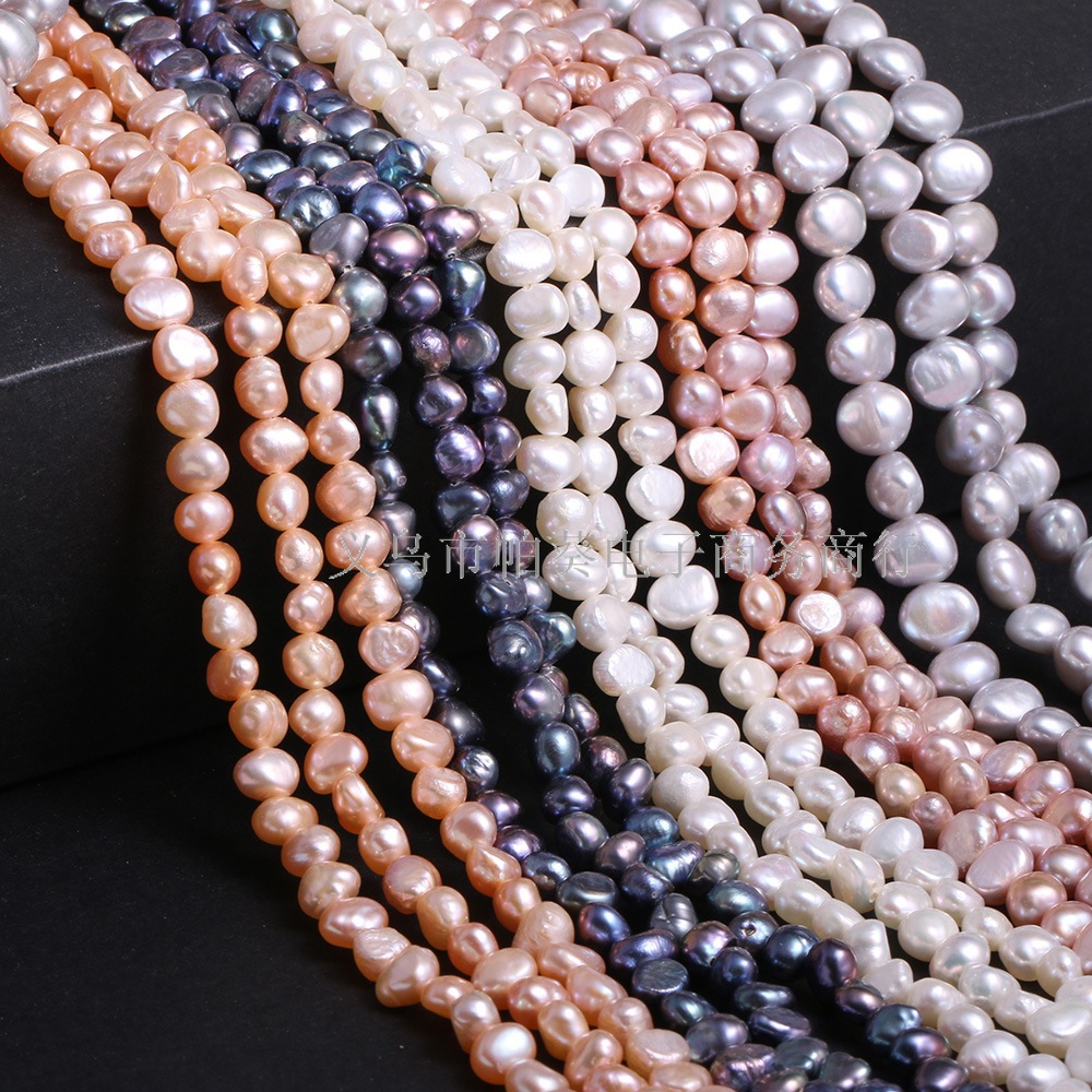 Wholesale of DIY jewelry accessories for Baroque irregular-shaped pearls 4-10mm, natural freshwater pearls with horizontal holes and smooth surfaces on both sides