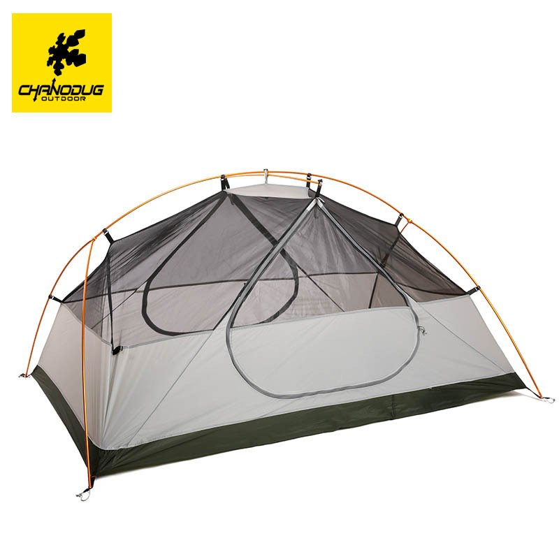 夏诺多吉户外三人硅胶铝杆帐篷 轻便登山徒步便携背包帐篷详情图2