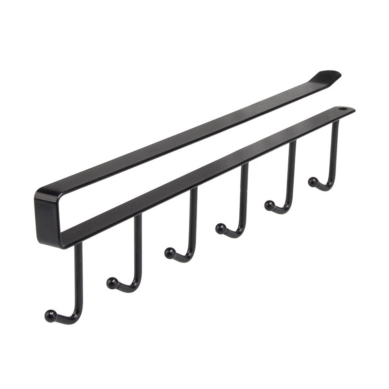 Kitchen storage rack, seamless and non-drilling hooks, row of cabinet door hanging racks, hook racks, hanging storage tie racks Item Picture