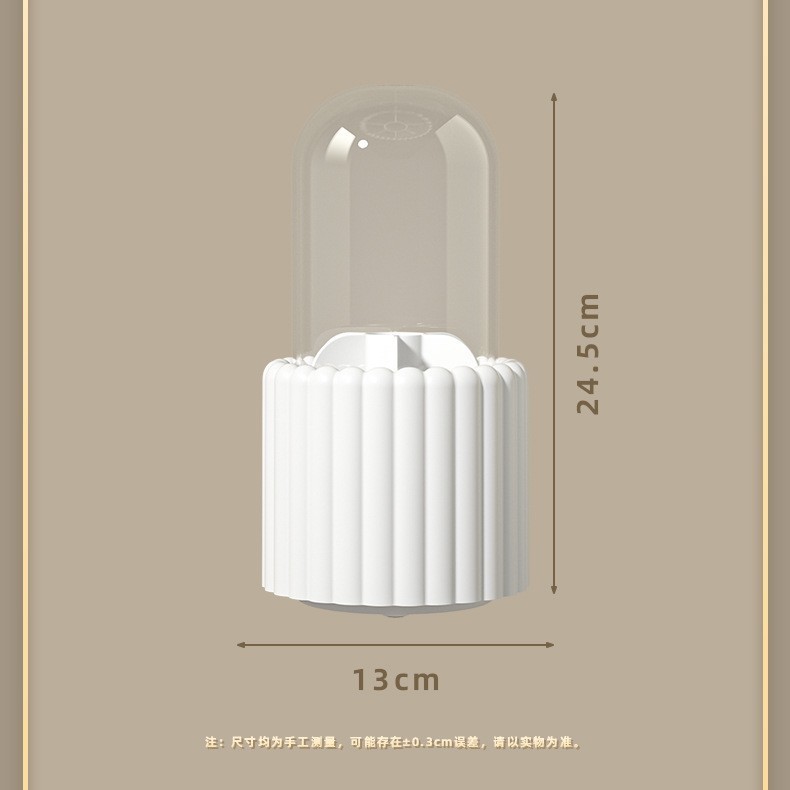 Dust-proof covered makeup brush storage bucket, rotating protruding pen holder, desktop makeup eyebrow pencil organizing and storage rack wholesale details Picture