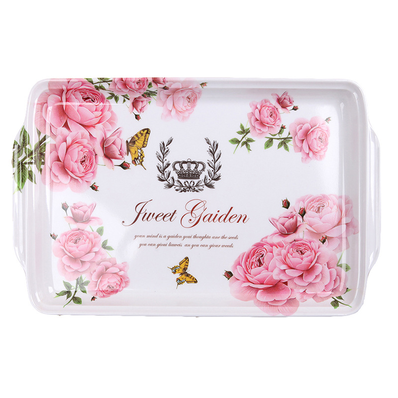 Melamine tray, household rectangular water cup, tea tray, fruit and pastry plate, tableware storage plate, light luxury imitation porcelain thickened Item Picture