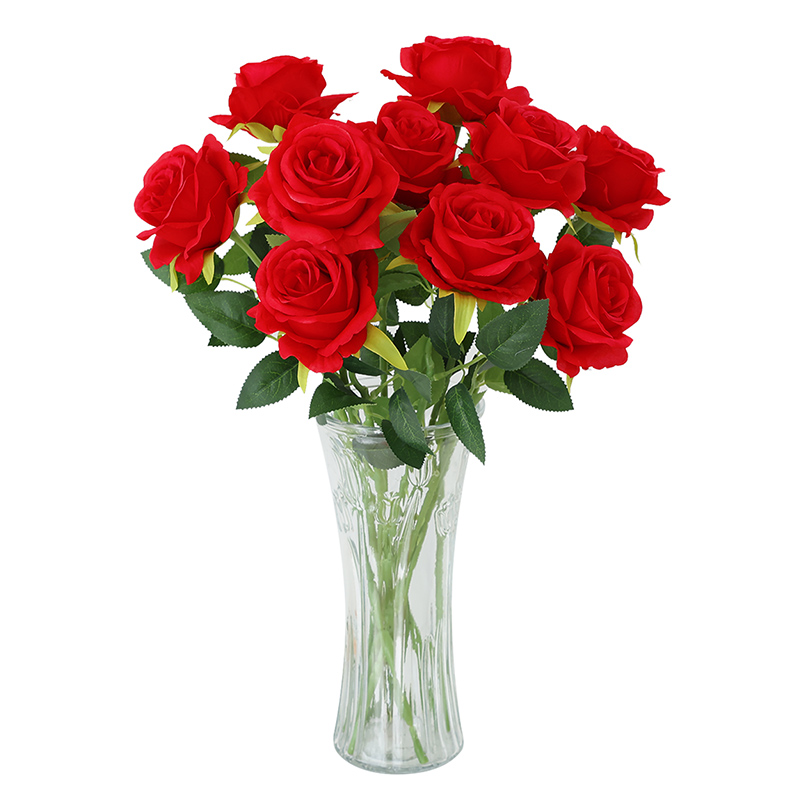 Simulated rose, velvet flower scene arrangement, wedding home decoration, photo props, silk flower, Valentine's Day decorative flower Item Picture