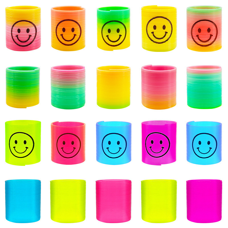 Small rainbow hoop toy wholesale street stall, educational quality gradient spring hoop play magic hula hoop cross-border Item Picture