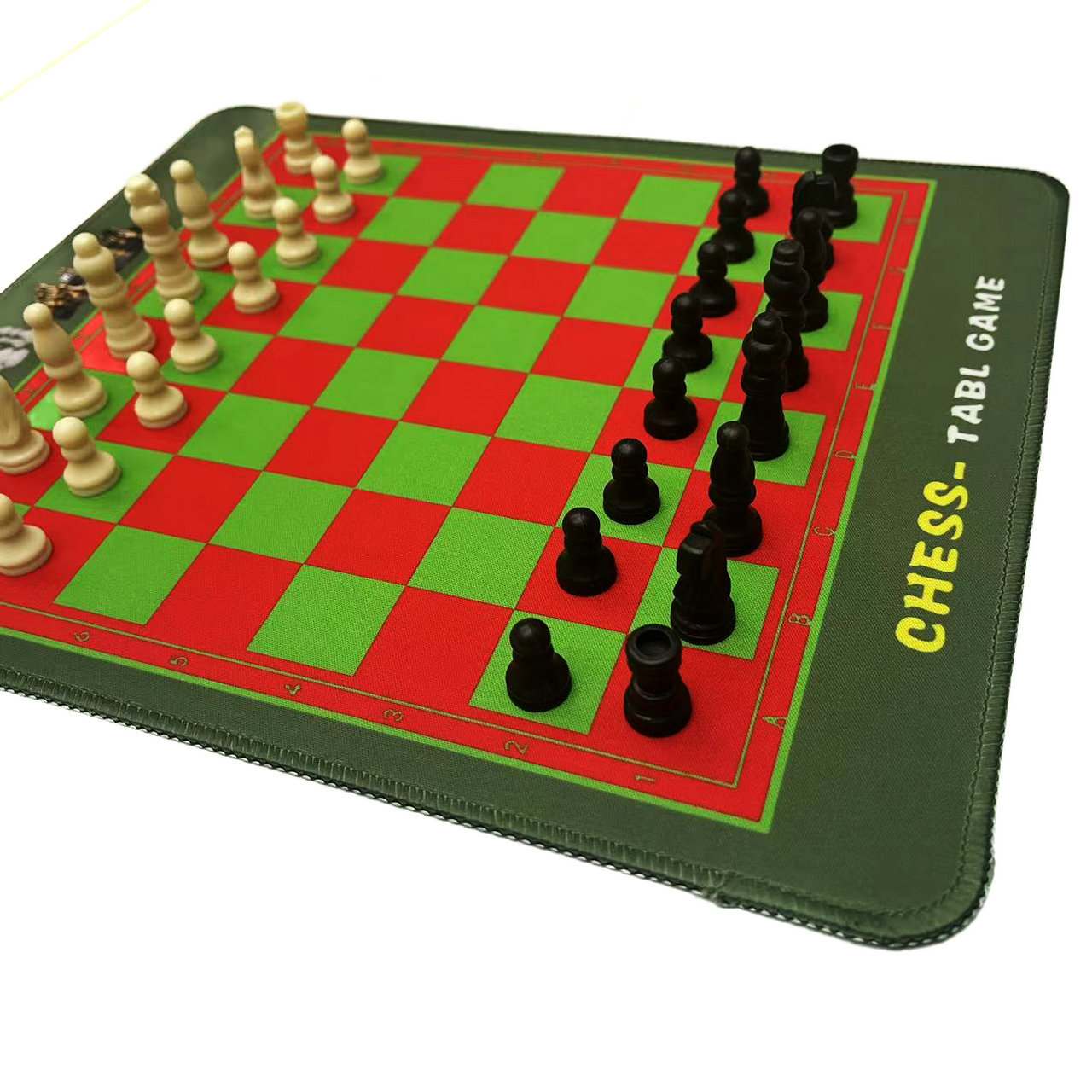 国际象棋游戏多用棋盘棋子套装便携CHESS加大橡胶鼠标垫精密锁边产品图