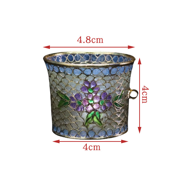 A traditional Chinese cultural craft gift, a transparent blue bird food jar with cloisonne enamel Application Scenario