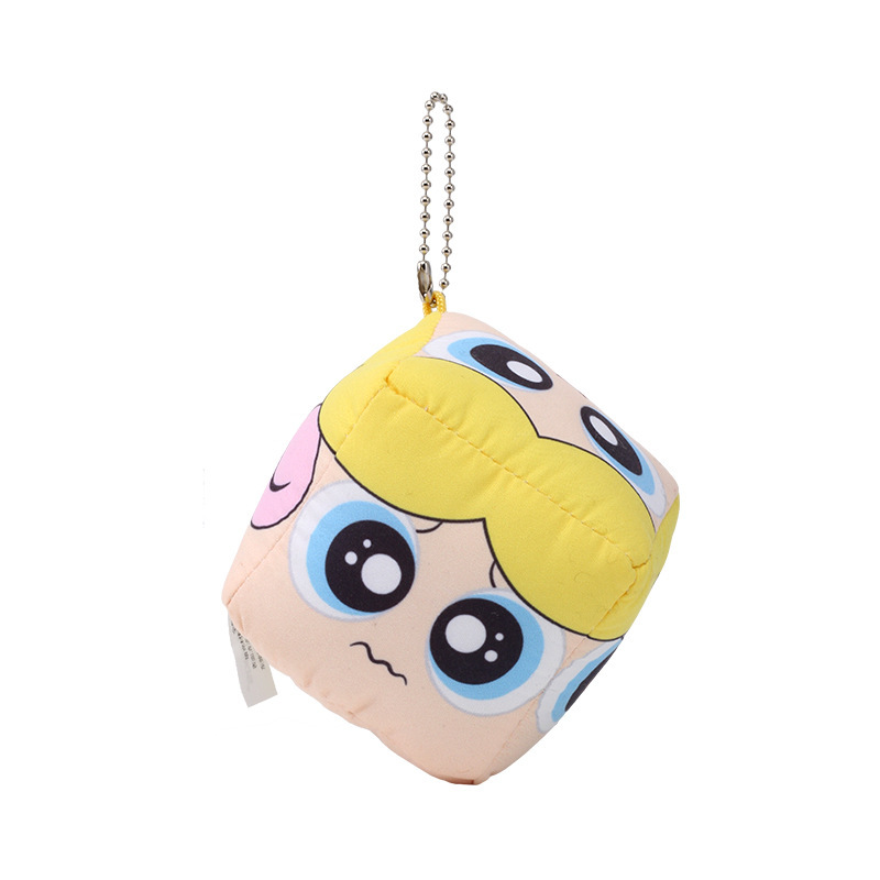 正版飞天小女警毛绒挂件卡通公仔方块表情骰子新奇特玩偶包包挂饰详情图5