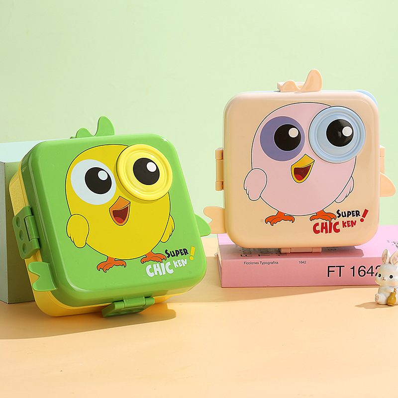 卡通学生外出可爱分格便当盒微波炉学生专用上班族水果便携零食盒产品图