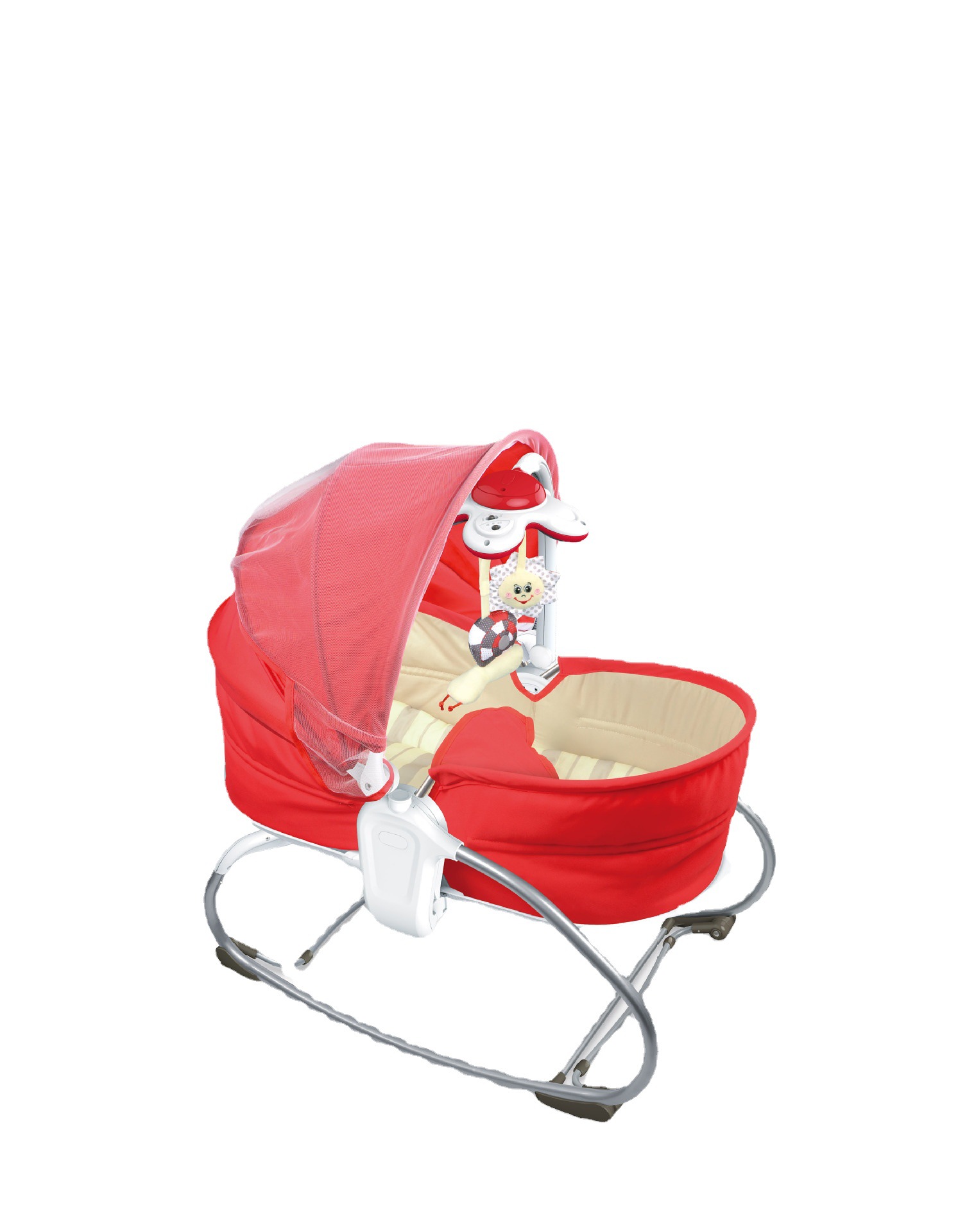 Multi-functional music vibration soothing cradle bed, 3-in-1 baby electric swing sleeping chair, with tent mosquito net Item Picture