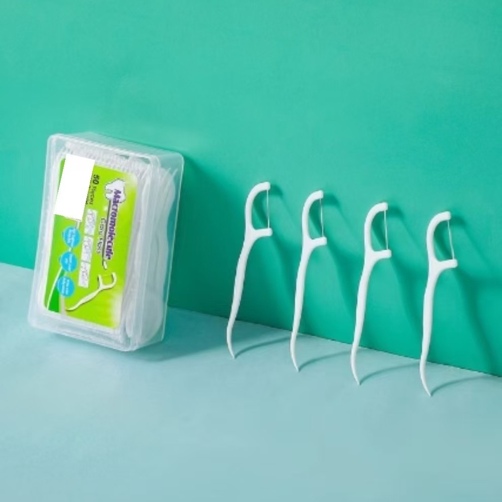 50-piece dental floss box set for family, hotel, restaurant, dental floss picks, toothpicks, oral dental floss, portable box set