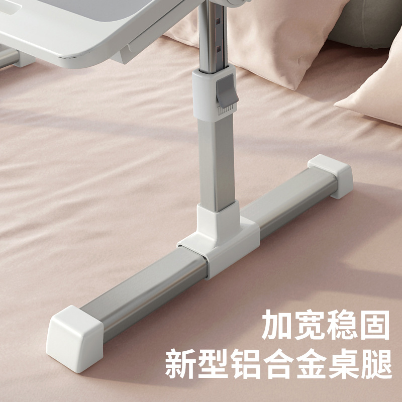 Foldable and height-adjustable bed small table, home study desk, simple bedroom computer bay window, dormitory student small table Specification image