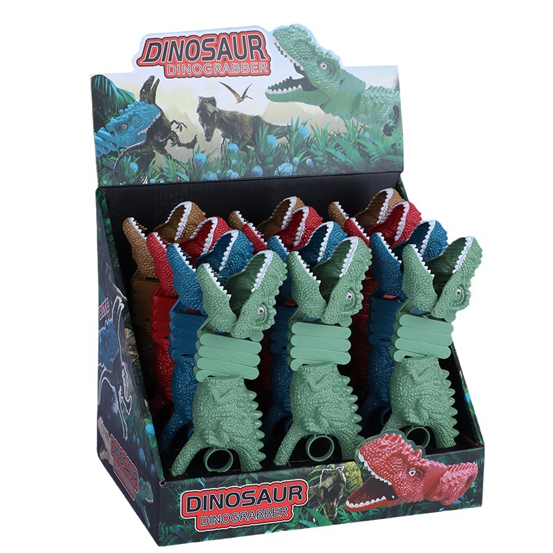PVC creative dinosaur clips, children's pick-up mechanical arm toys, fun and playful spring telescopic clips for fun Item Picture