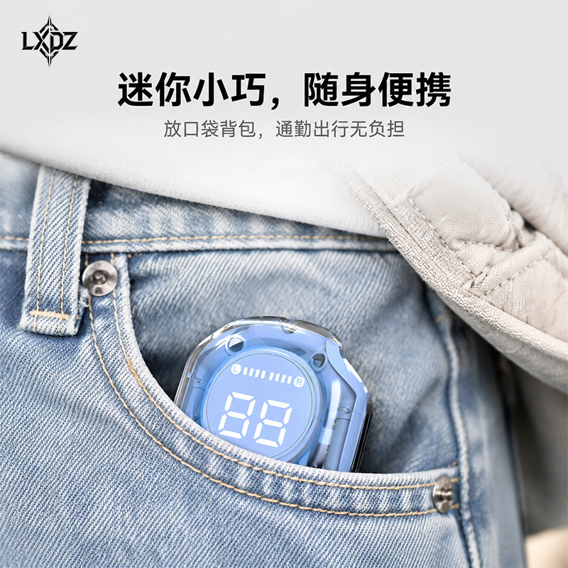 Wholesale of the new cross-border XR20 transparent digital display headphones with ultra-long battery life, wireless Bluetooth and in-ear sports style details Picture