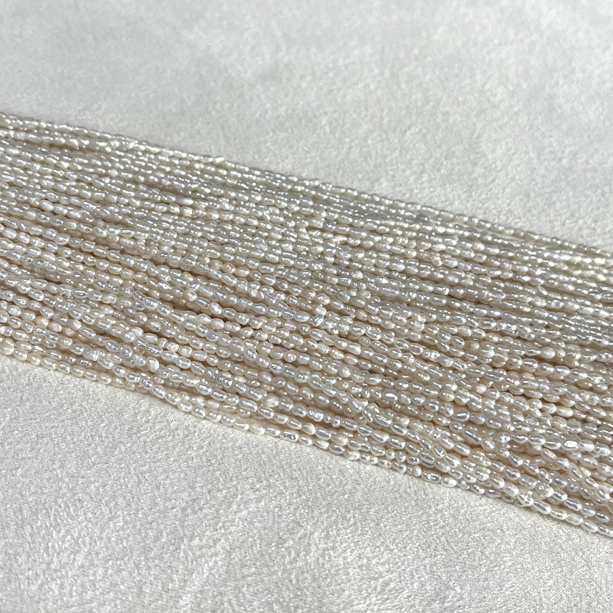 1.8-2mm extremely fine blemish super strong light natural fresh water millet bead necklace baby semi-finished product can be diy