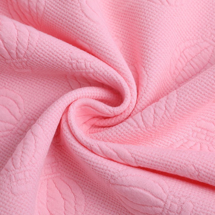 Wholesale of new stretch knitted jacquard fabric for children's clothing with polyester and ammonia air layer from a knitted fabric manufacturer