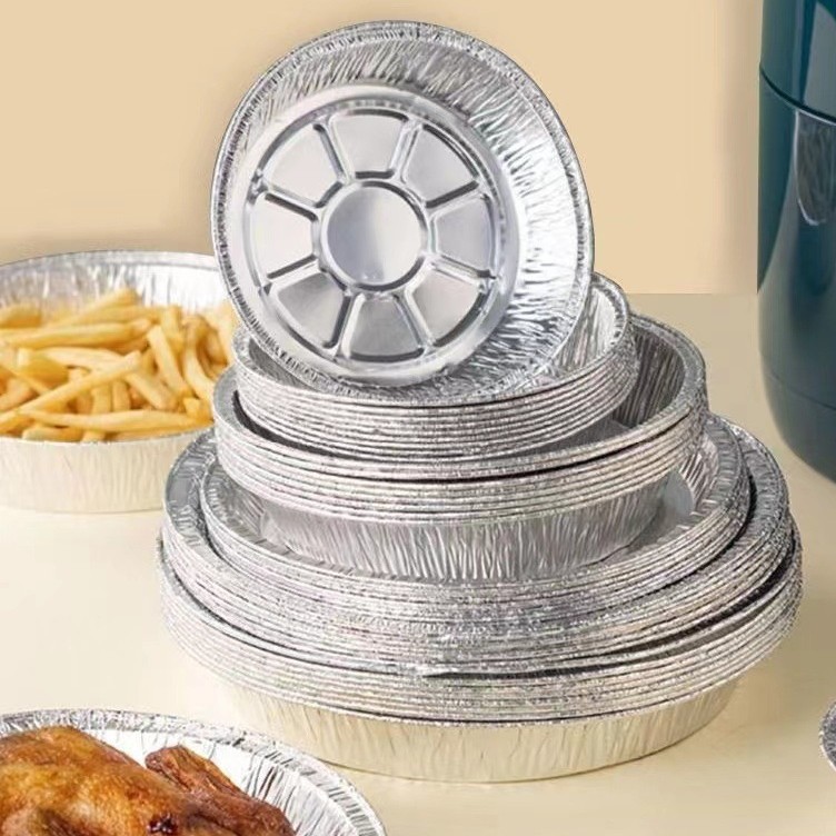 铝箔餐盒空气炸锅专用锡纸盘家用加厚烤鱼烤虾工厂现货  锡纸餐盘