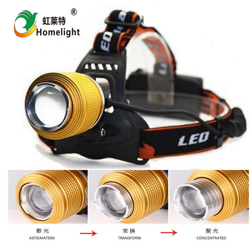 White, yellow and blue LED high-intensity dual-light focusing, charging, waterproof headband lamp, outdoor fishing special t6 headlamp Specification image