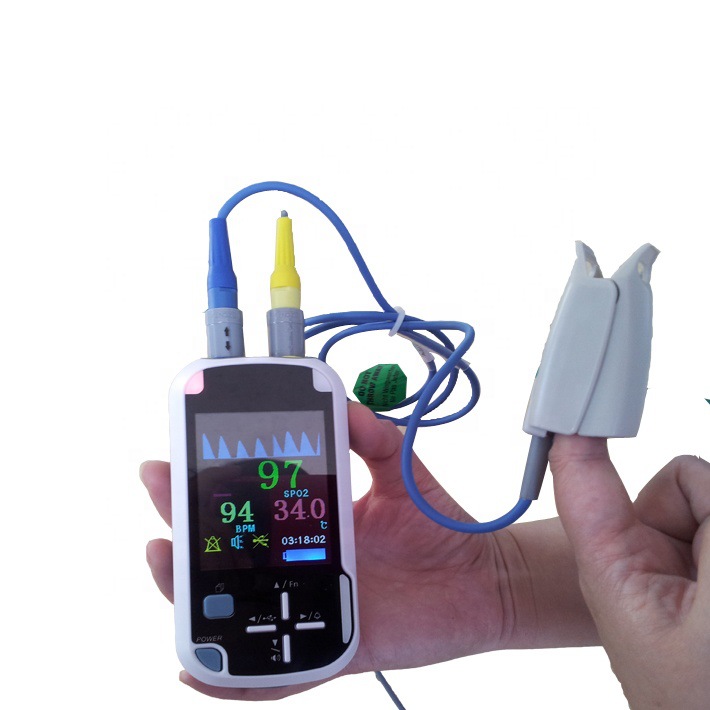 Cross-border exclusive handheld blood oxygen meter, finger clip pulse blood oxygen meter, home multi-parameter portable blood oxygen meter Specification image
