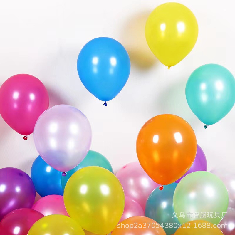 12-inch pearlescent balloons, 2.8g latex balloons, thickened birthday decorations, cross-border wholesale, party decoration and printing details Picture