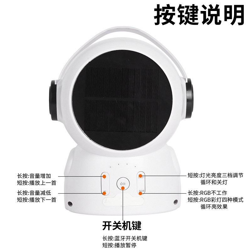 AIBUCUO 2025 New Astronaut Outdoor Camping Bluetooth Speaker Light usb Solar Outdoor Camping Light Application Scenario