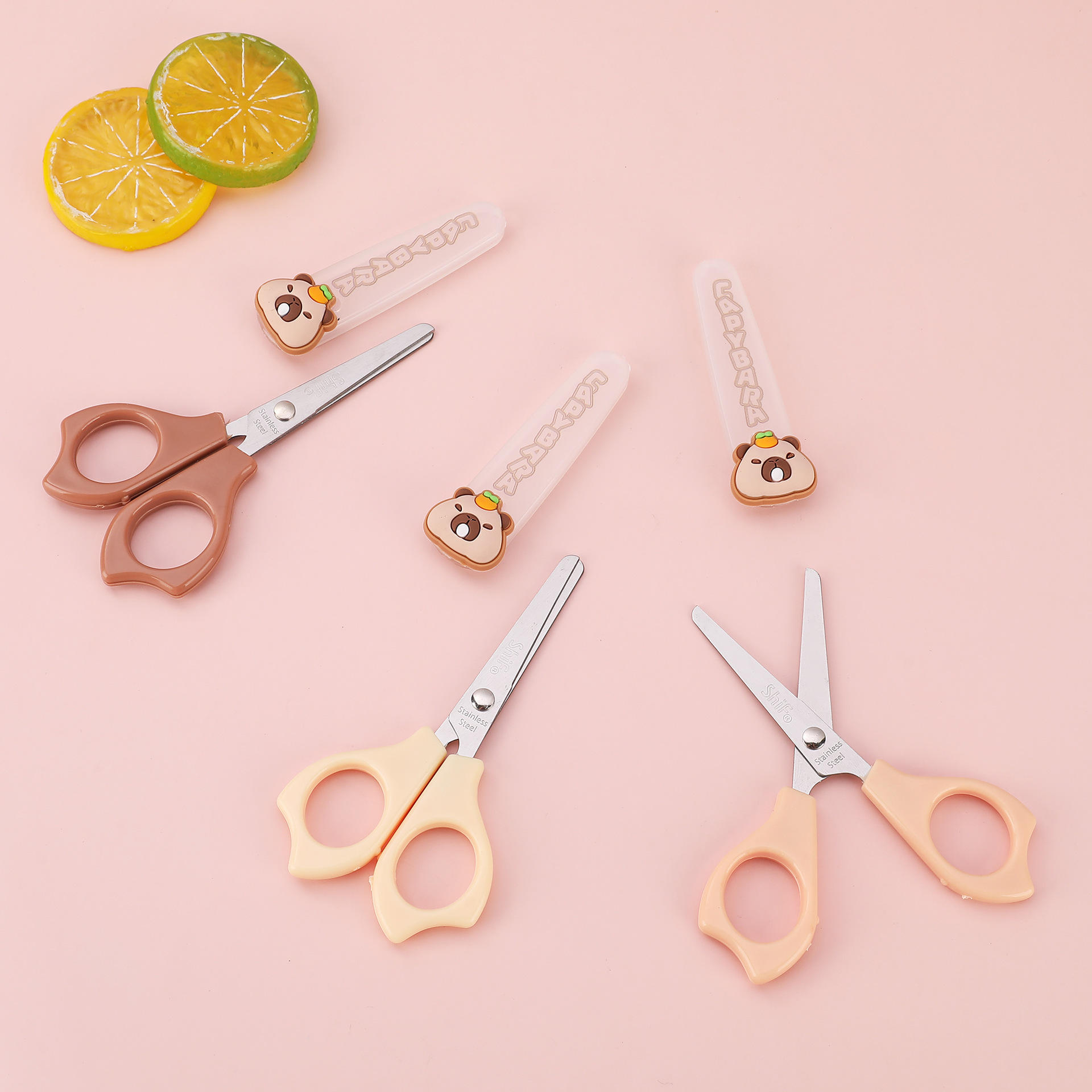 Pioneer 1290 Cartoon Guinea Pig Student Scissors, Children's Scissors, Learning stationery, Special Scissors for hand paper-cutting Specification image