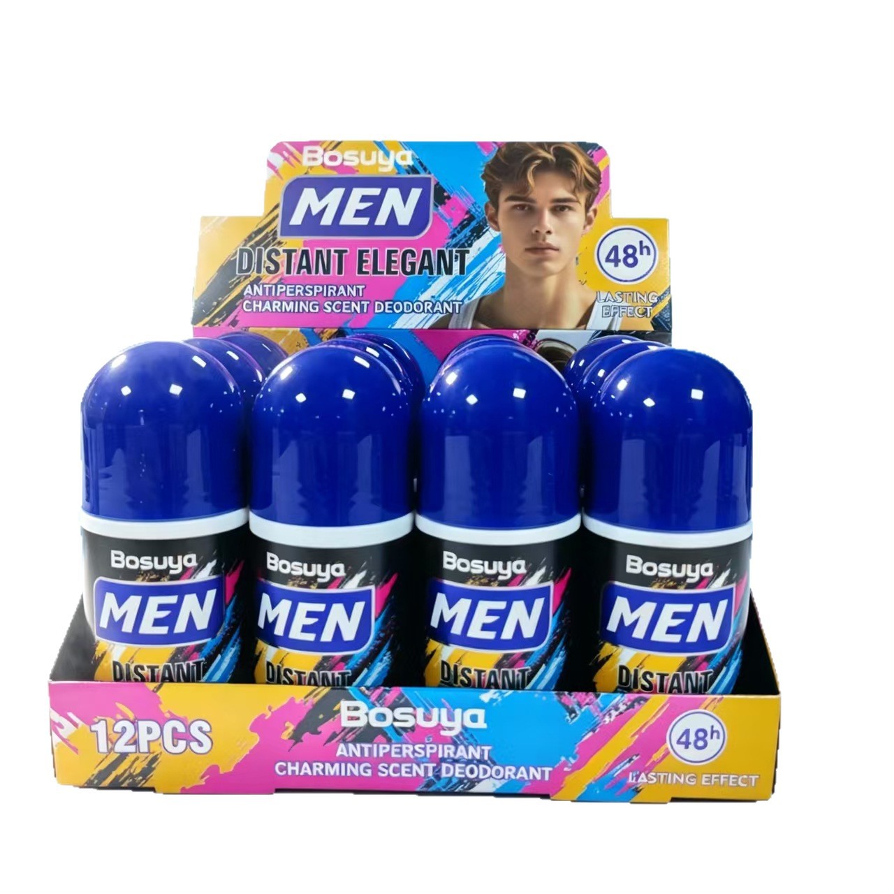 Cross-border exclusive bosuya Men's Antiperspirant Lotion, Dry and long-lasting Antiperspirant, portable Underarm Deodorizing Fragrance Item Picture