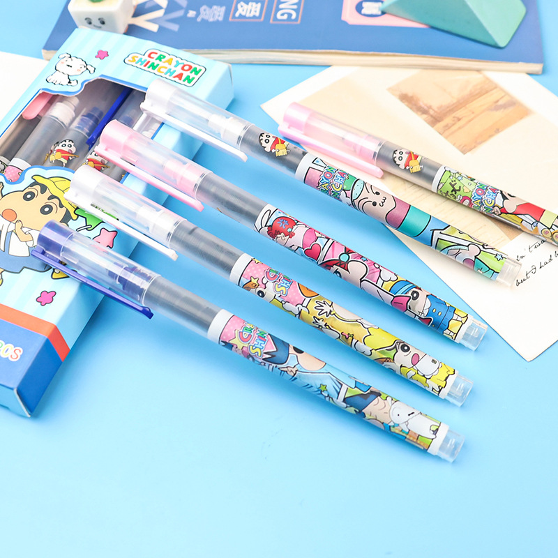 Cute cartoon crayon Shin-chan direct liquid quick-drying gel pen, ins style, high appearance level, student exam practice ballpoint pen Specification image