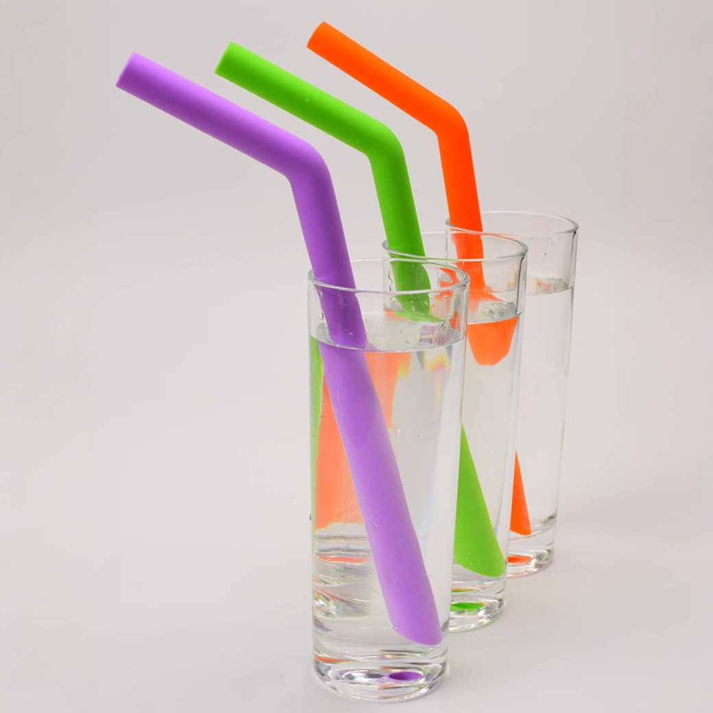 Bubble milk tea elbow 14mm straw, large-diameter silicone elbow drinking straw, foldable straw details Picture