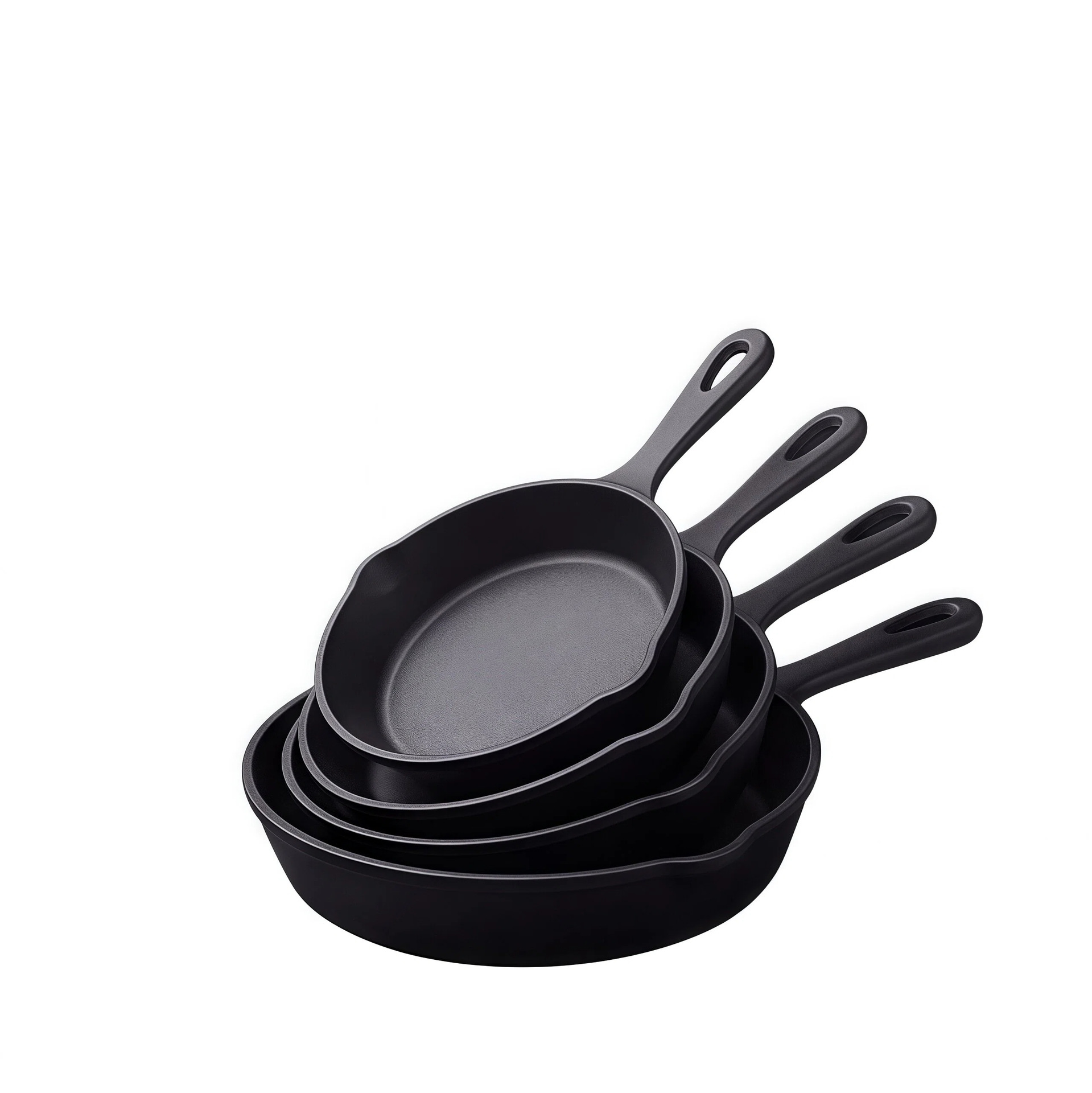 Sartén de hierro fundido sin recubrimiento engrosado sartén pequeña sartén de huevo sartén de hierro antiguo cross-border wholesale fry set de 3 piezas Item Picture