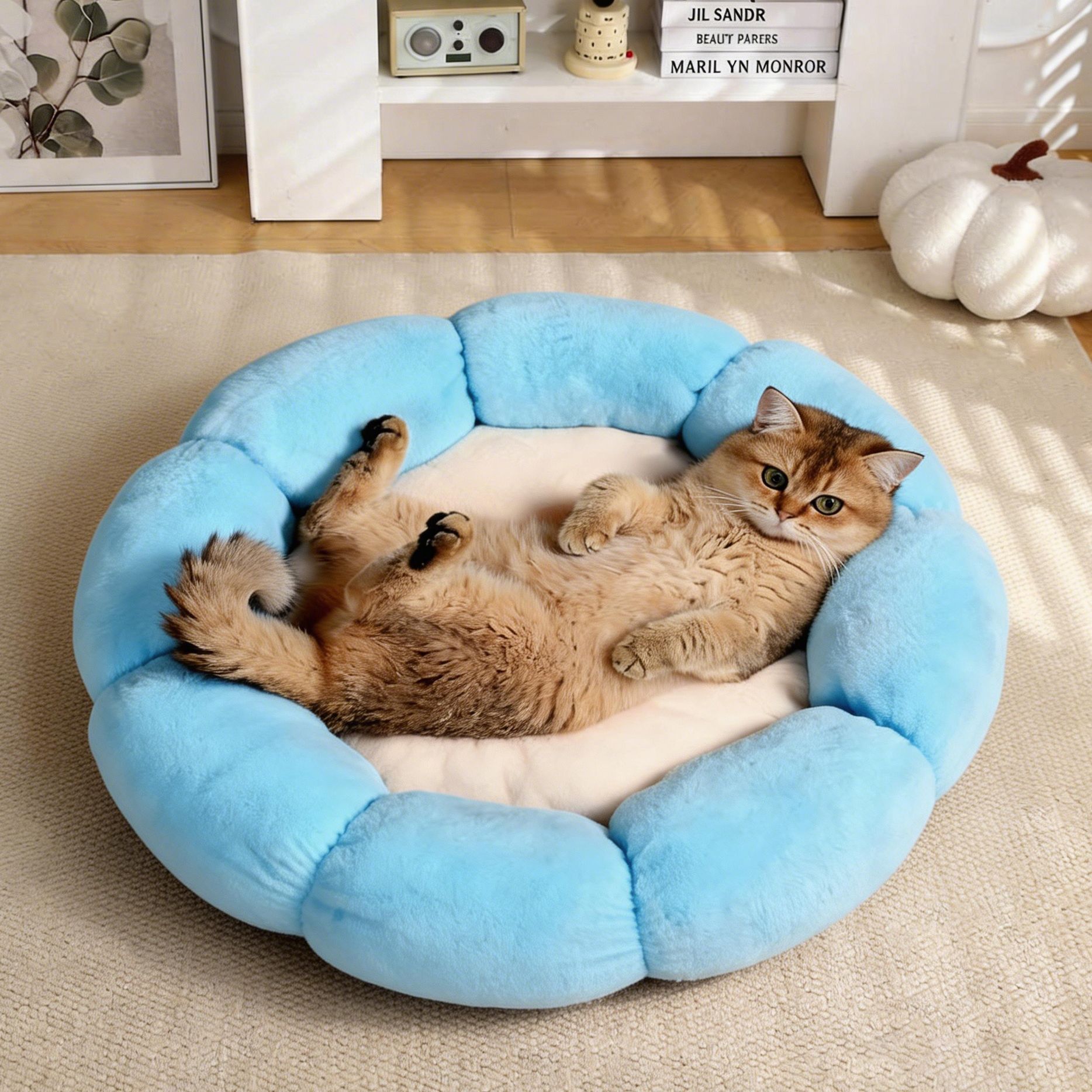 Pétalo gatillo de gato seguridad invierno mantener caliente gatillo de sueño profundo cuatro estaciones cama de gato universal artículos de la lista de venta caliente