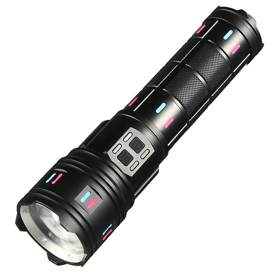 Cross-border high-power high-intensity long-range flashlight, white laser fluorescence, outdoor patrol and exploration multi-functional portable flashlight Item Picture