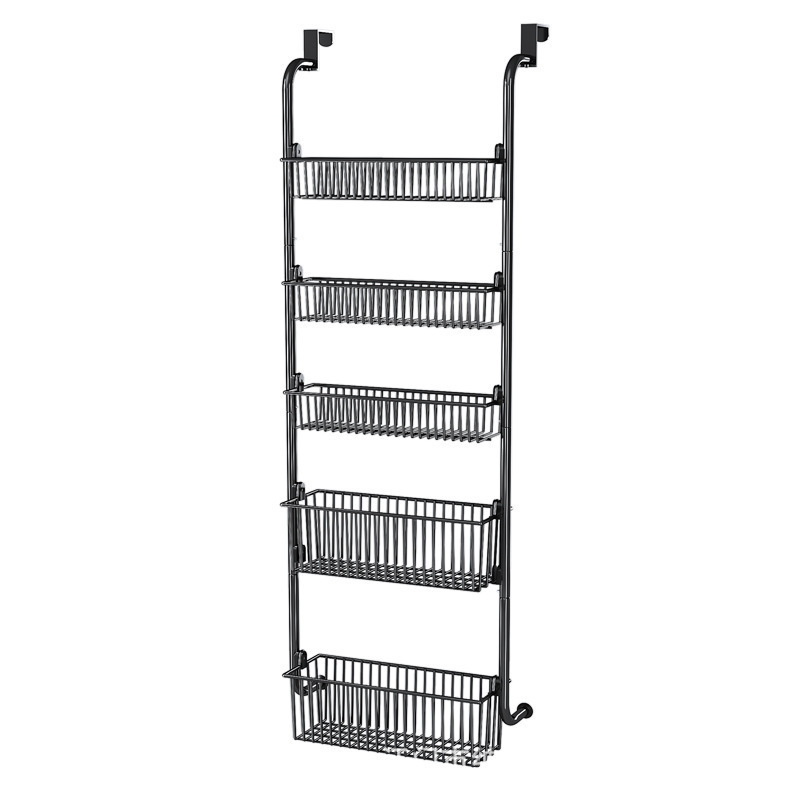The round tube-sized hanging basket rack behind the door, multi-layer storage rack, bathroom door hanging rack, multi-functional organization Item Picture