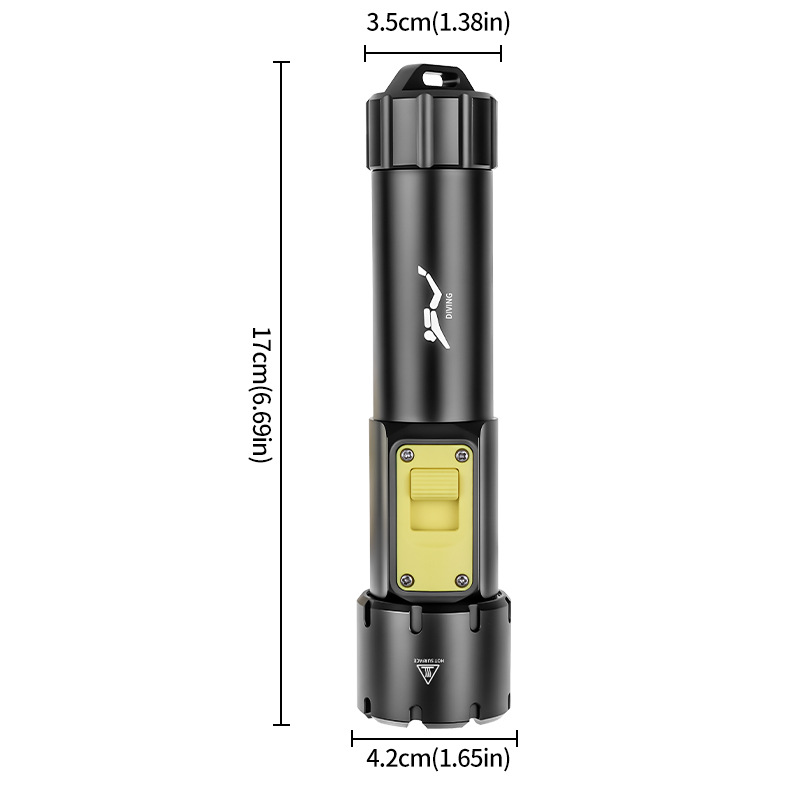 Cross-border XHP70 Diving flashlight, professional underwater lighting, waterproof flashlight, USB charging, amphibious flashlight Item Picture