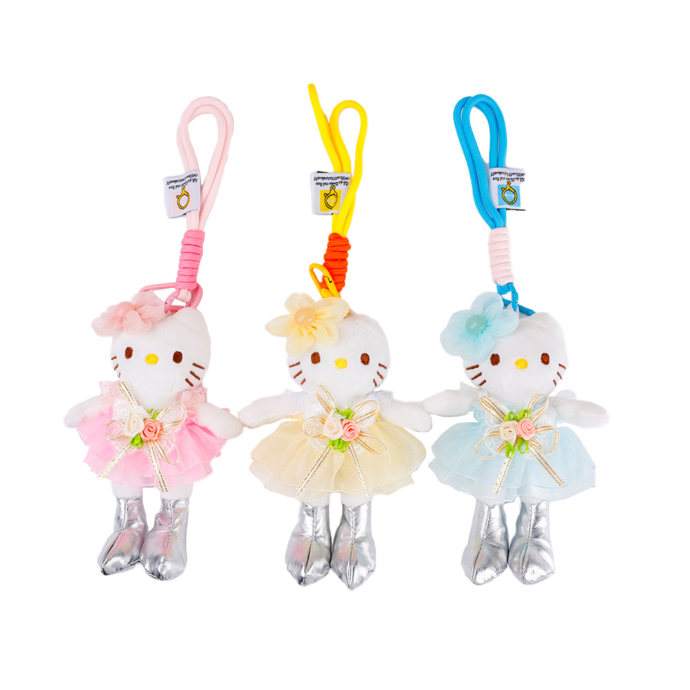 Cartoon KT Cat series keychain pendant dolls, plush toys, cute schoolbag pendant dolls, wholesale in stock Item Picture