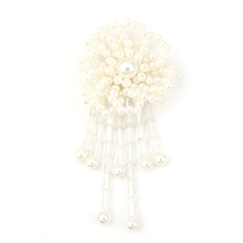 Handmade three-dimensional pearl sunflower ribbons, beaded tassels, headwear, brooches, clothing accessories, crystal pendants, shoes, hats and accessories Item Picture